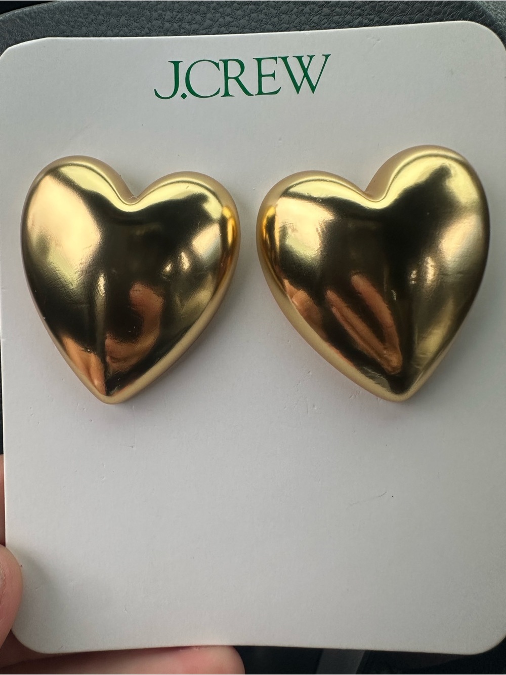 J.CREW Gold Heart Clip-On Earrings